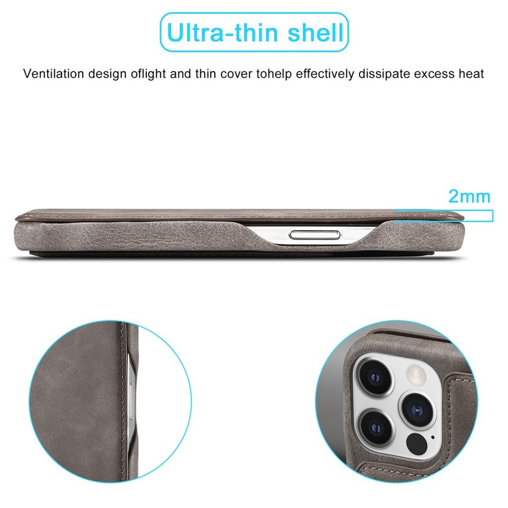 LC.IMEEKE iPhone 15 Pro Max Kotelo Jalusta - Tummanruskea