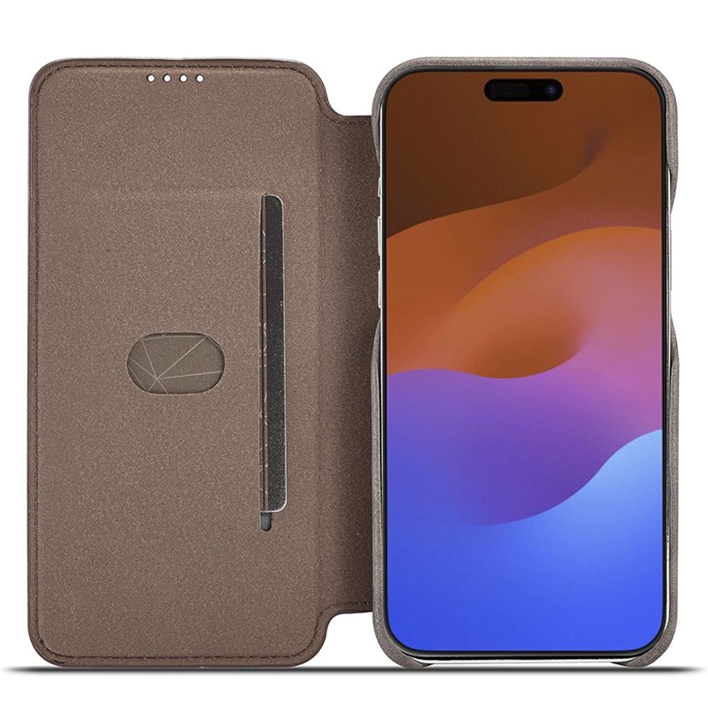 LC.IMEEKE iPhone 15 Pro Max Kotelo Jalusta - Tummanruskea