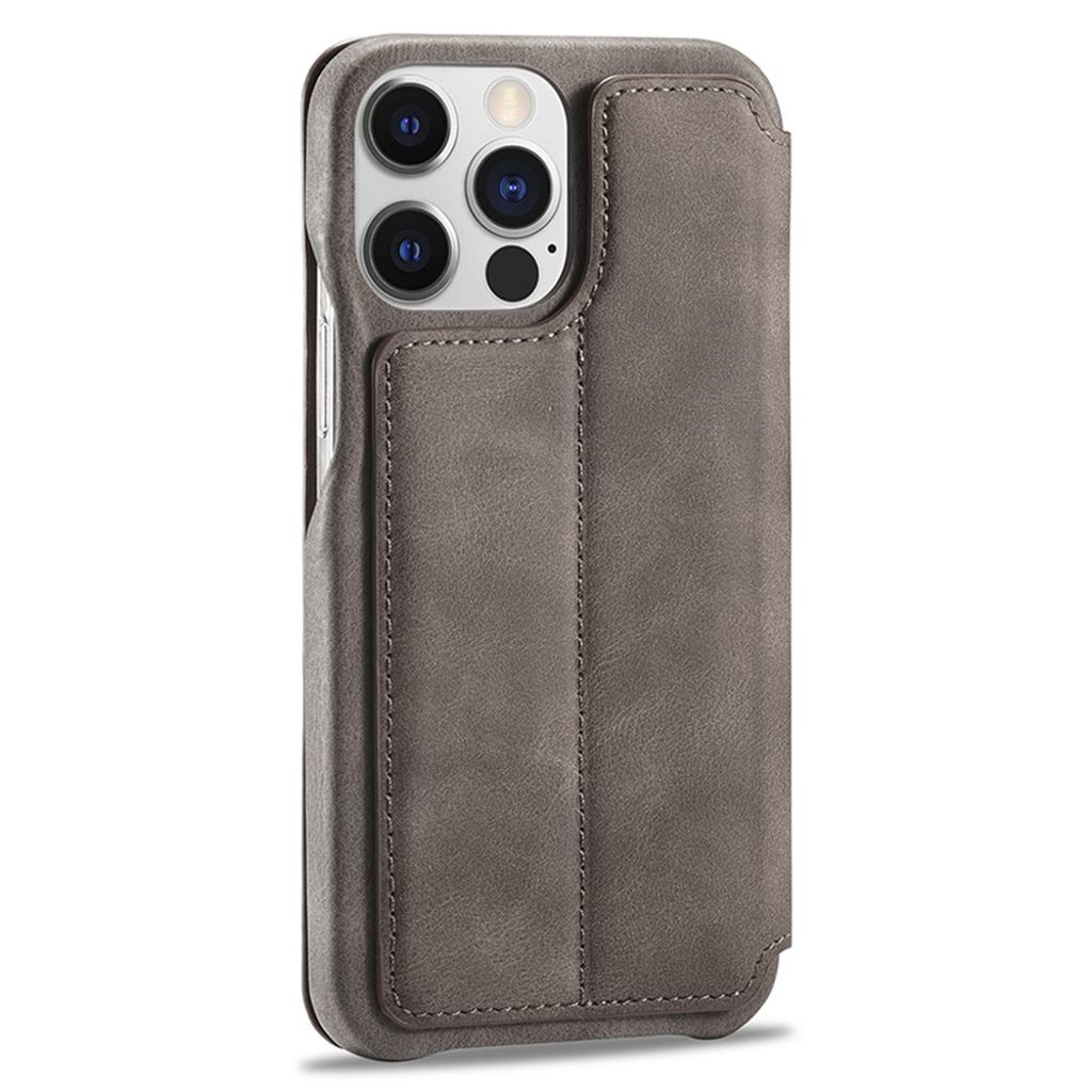 LC.IMEEKE iPhone 15 Pro Max Kotelo Jalusta - Tummanruskea