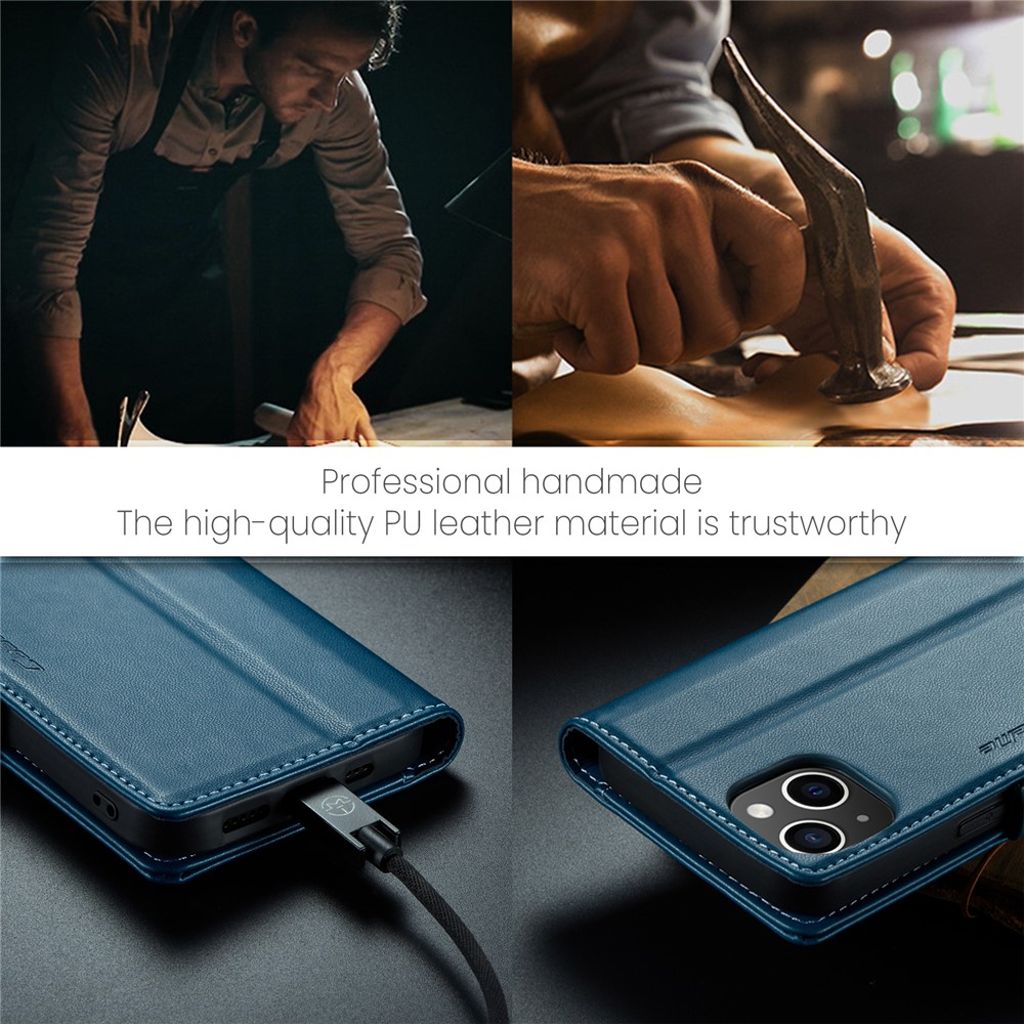 CASEME iPhone 15 Plus Kotelo Korttipaikka - Sininen