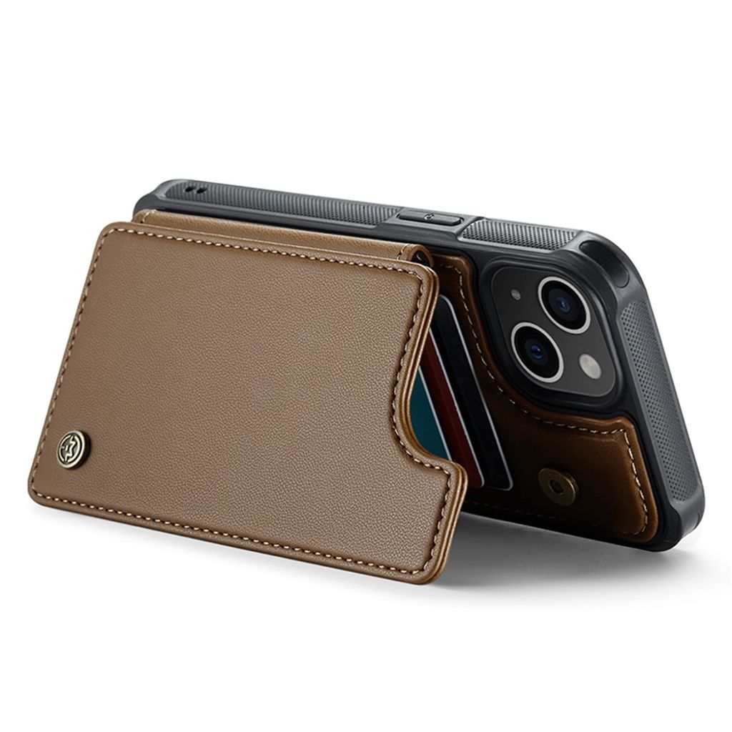 CASEME iPhone 15 Plus Cover med 5 Kortplads - Brun