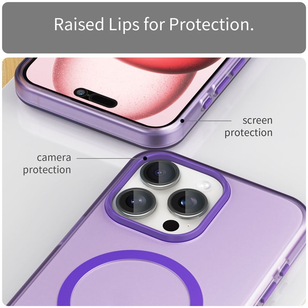 iPhone 15 Pro Max MagSafe Kuori - Tummanvioletti