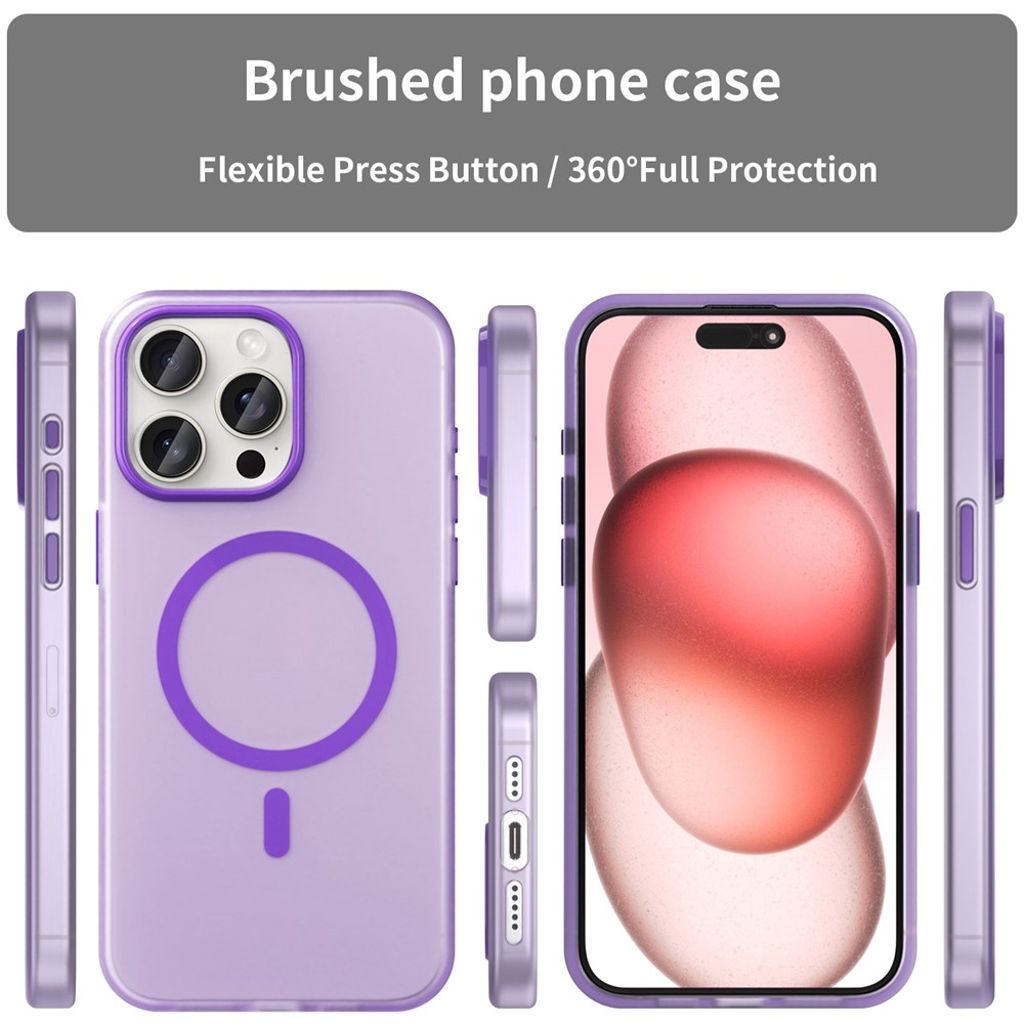 iPhone 15 Pro Max MagSafe Kuori - Tummanvioletti