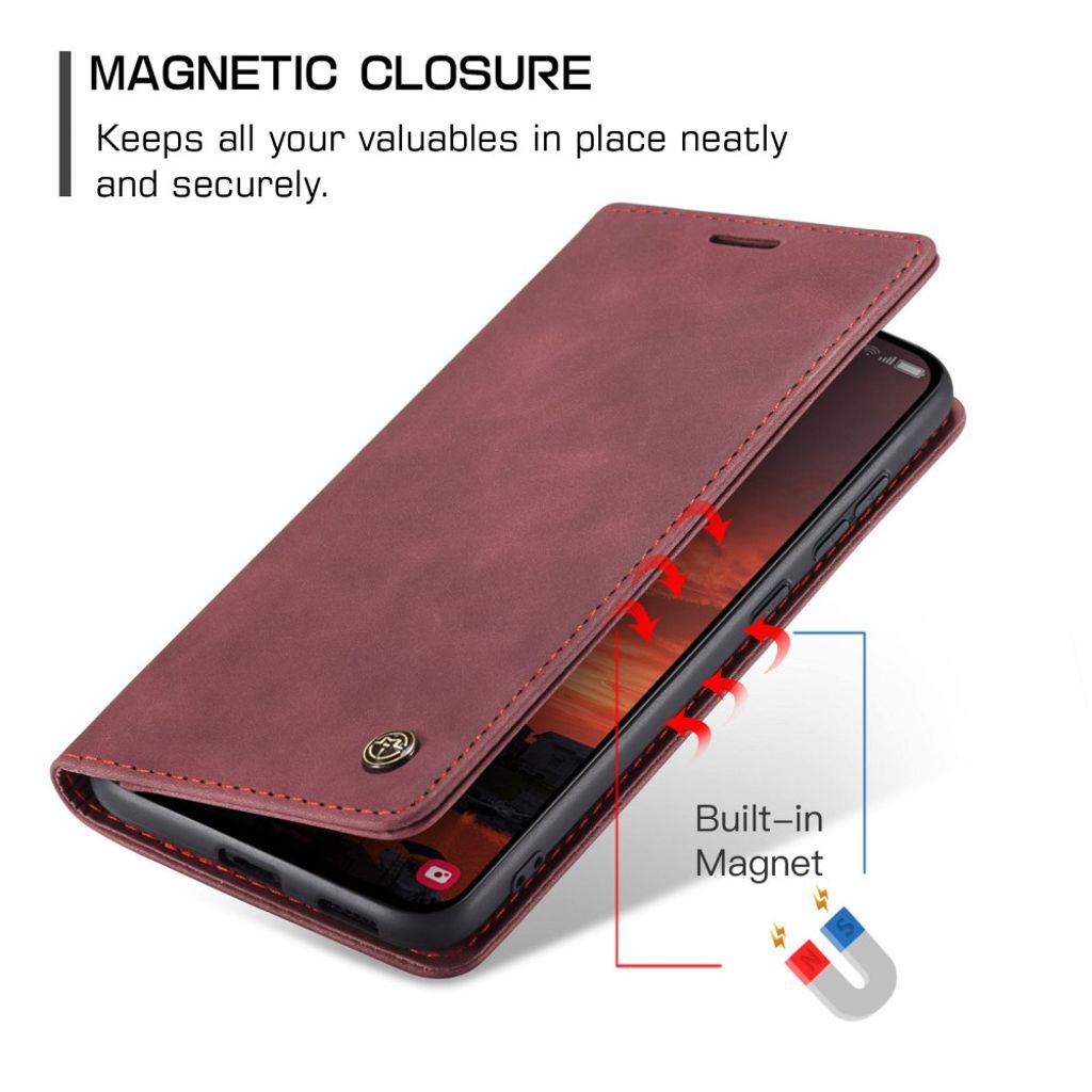 CASEME Samsung Galaxy S25 FE Plånboksfodral med Kortfack - Röd