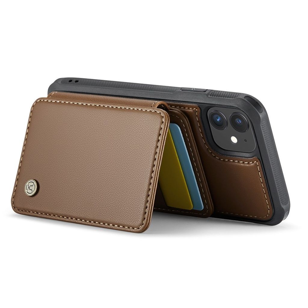 Jeehood iPhone 11 Skal med Magnetisk Avtagbar Korthållare – Brun