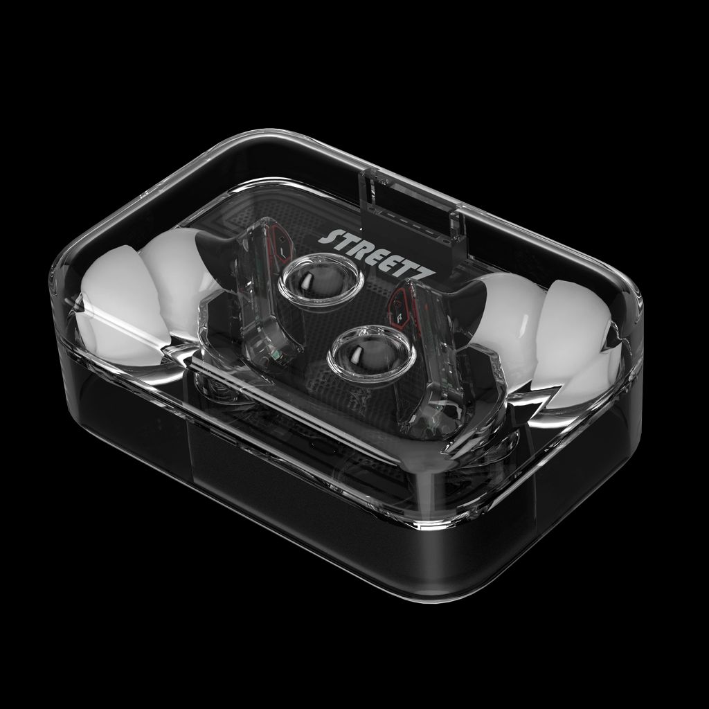 Streetz True Wireless-hörlurar med dubbla mikrofoner ENC - Transparent