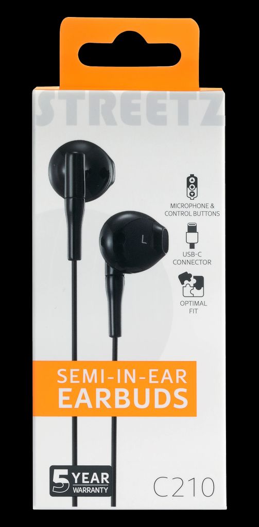 Streetz C210 semi-in-ear hörlurar – svart