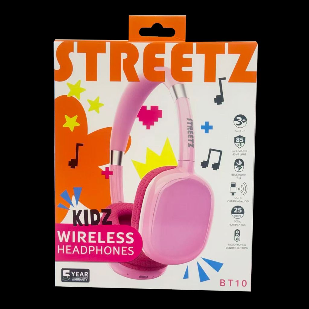 Streetz lasten kuulokkeet Bluetoothilla ja mikrofonilla - pinkki