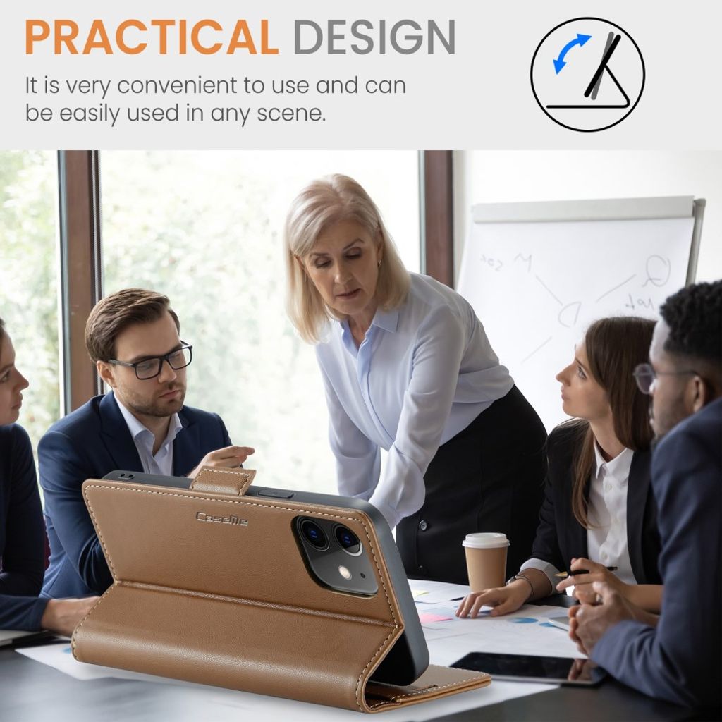 CASEME iPhone 12 / 12 Pro Etui med Kortplads - Brun