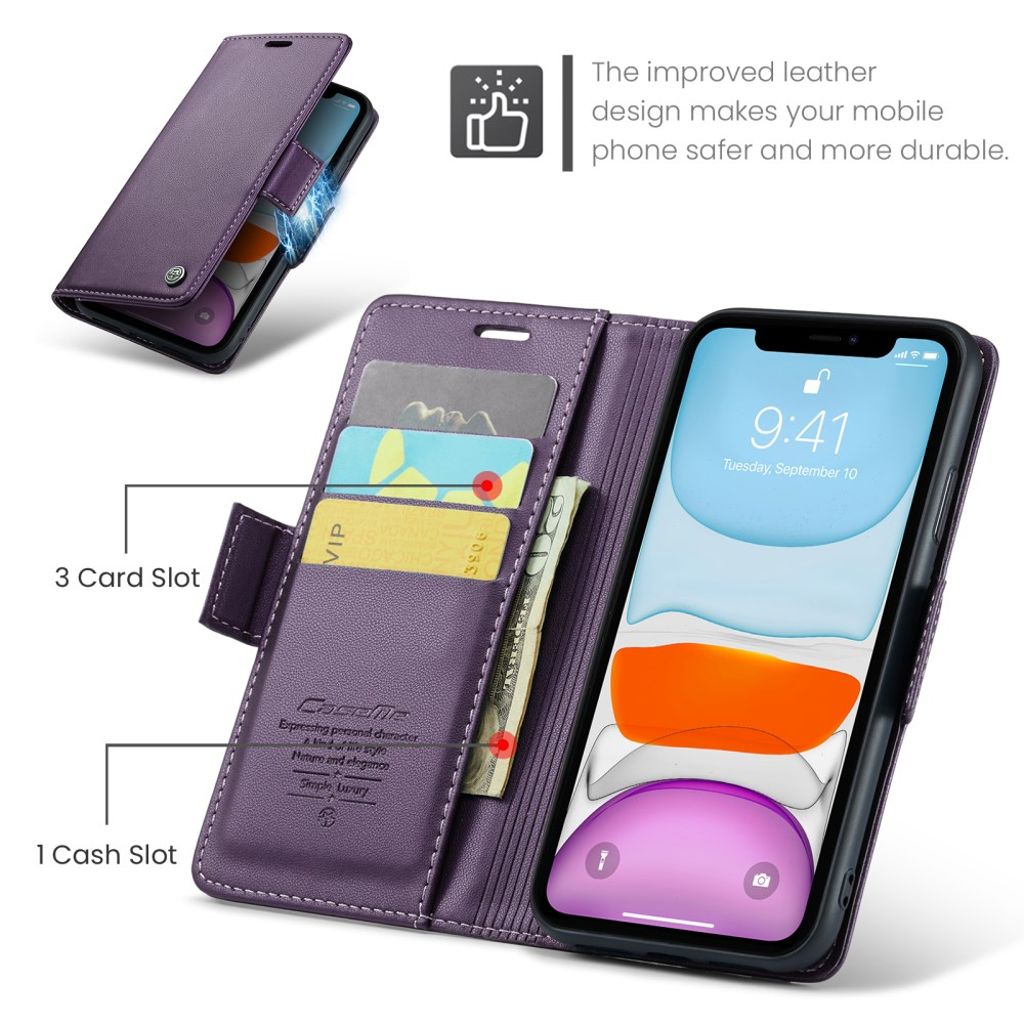 CASEME iPhone 11 Etui med Kortplads - Lilla