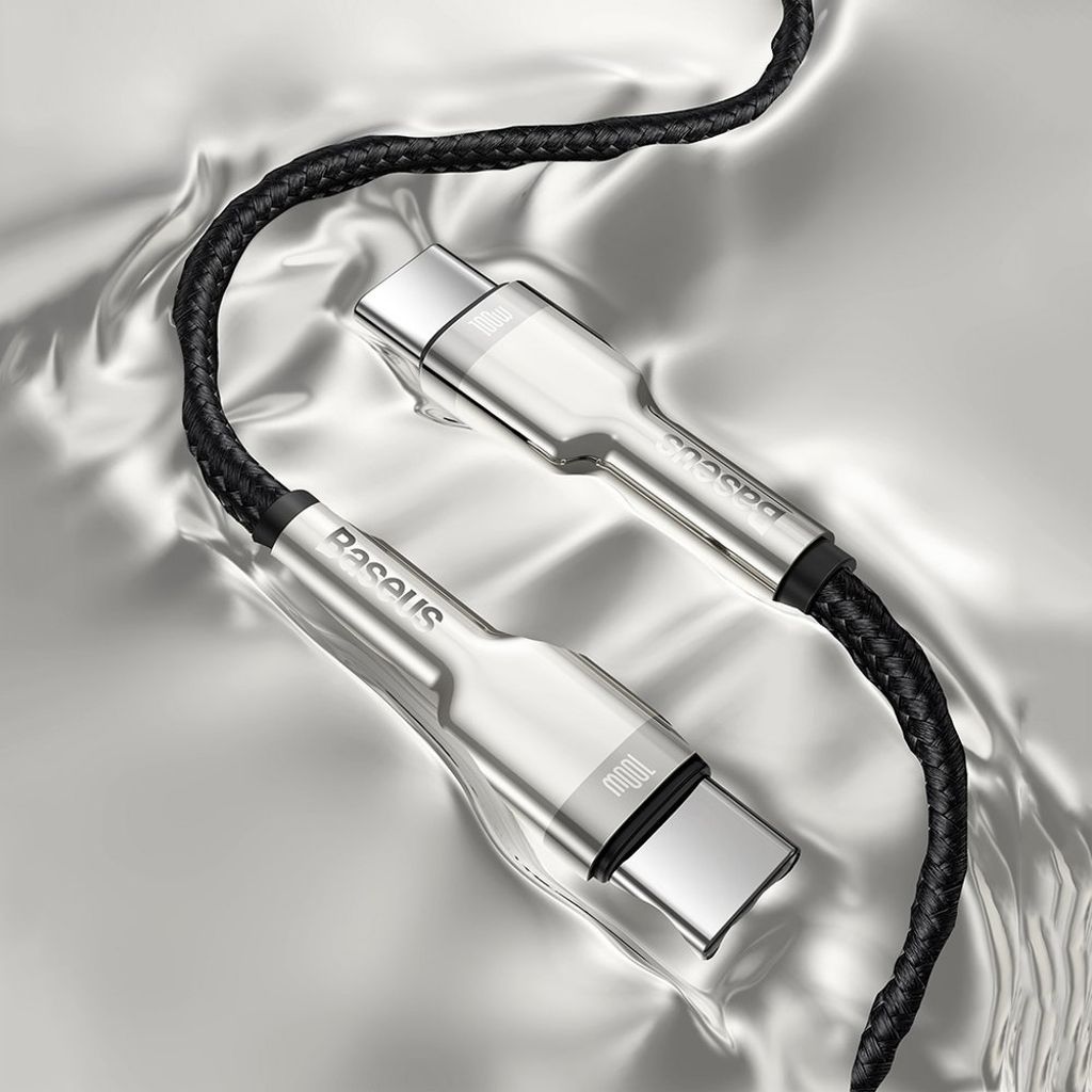Baseus Cafule Series Metal Data USB-C / USB-C PD QC SCP 100W kabel 1 m sort