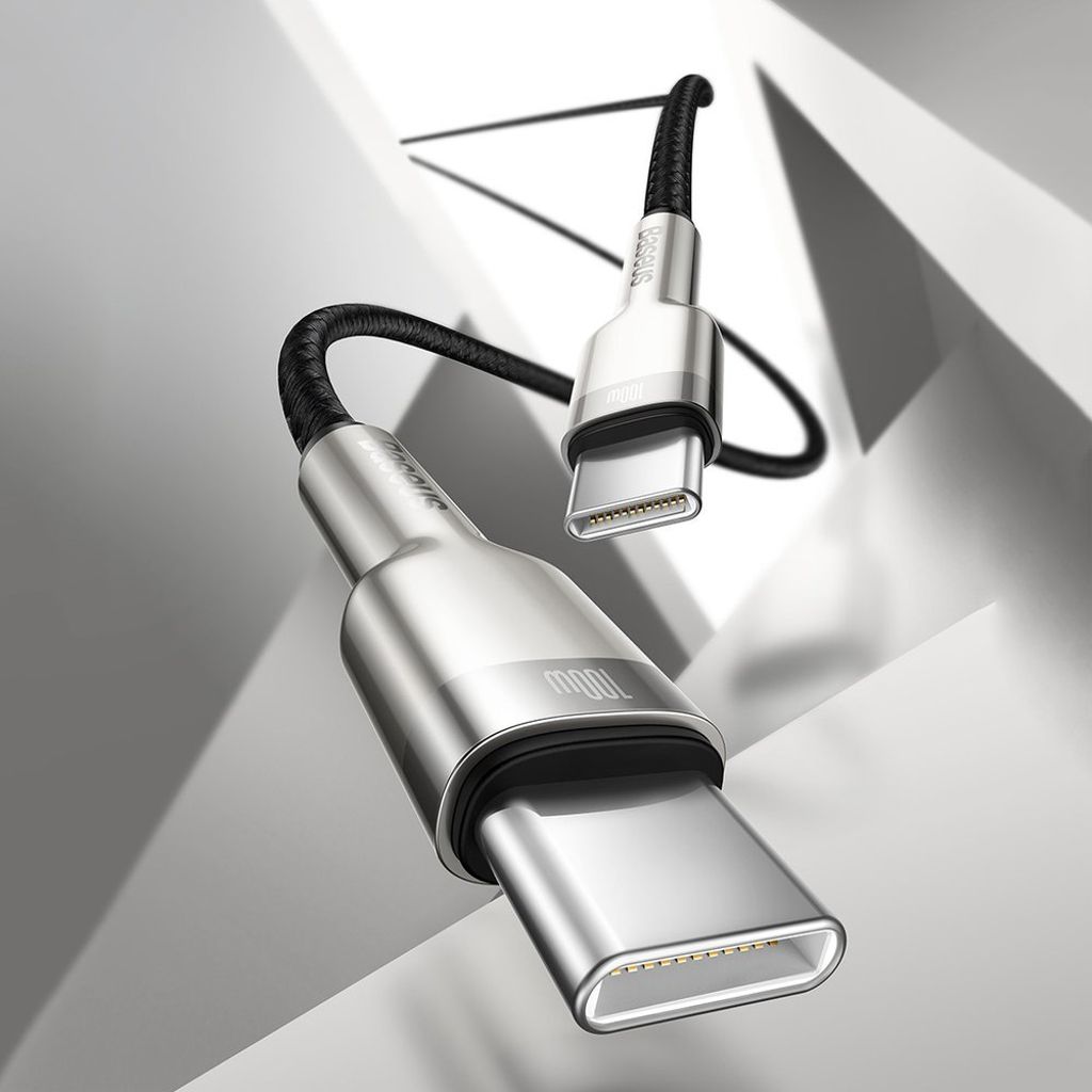 Baseus Cafule Series Metal Data USB-C / USB-C PD QC SCP 100W kabel 1 m sort