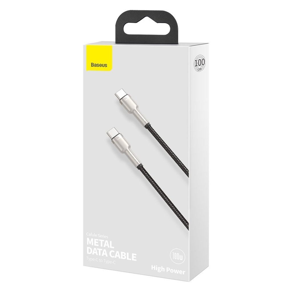 Baseus Cafule Series Metal Data USB-C / USB-C PD QC SCP 100W kabel 1 m sort