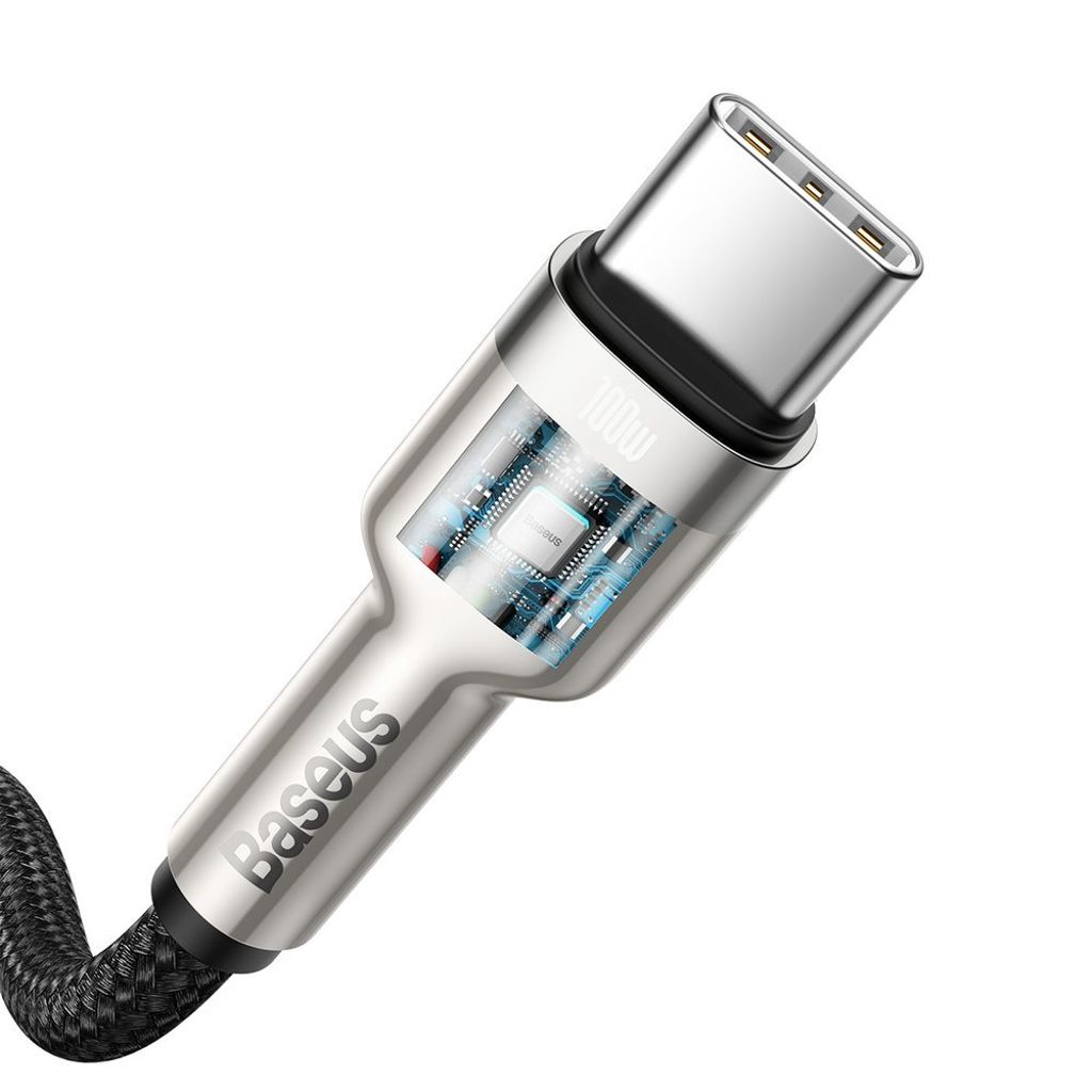 Baseus Cafule Series Metal Data USB-C / USB-C PD QC SCP 100W kabel 1 m sort