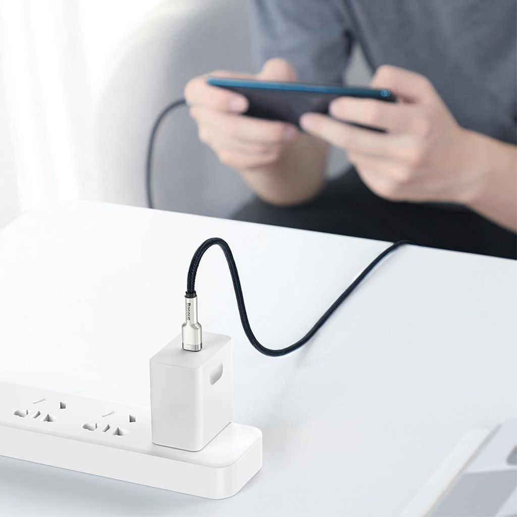 Baseus Cafule Series Metal Data USB-C / USB-C PD QC SCP 100W kabel 1 m sort