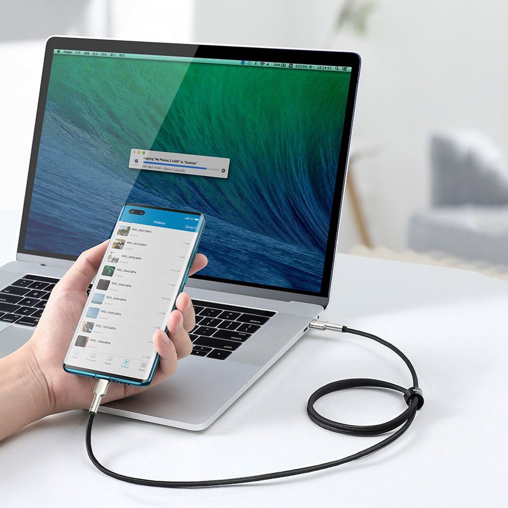Baseus Cafule Series Metal Data USB-C / USB-C PD QC SCP 100W kabel 1 m sort
