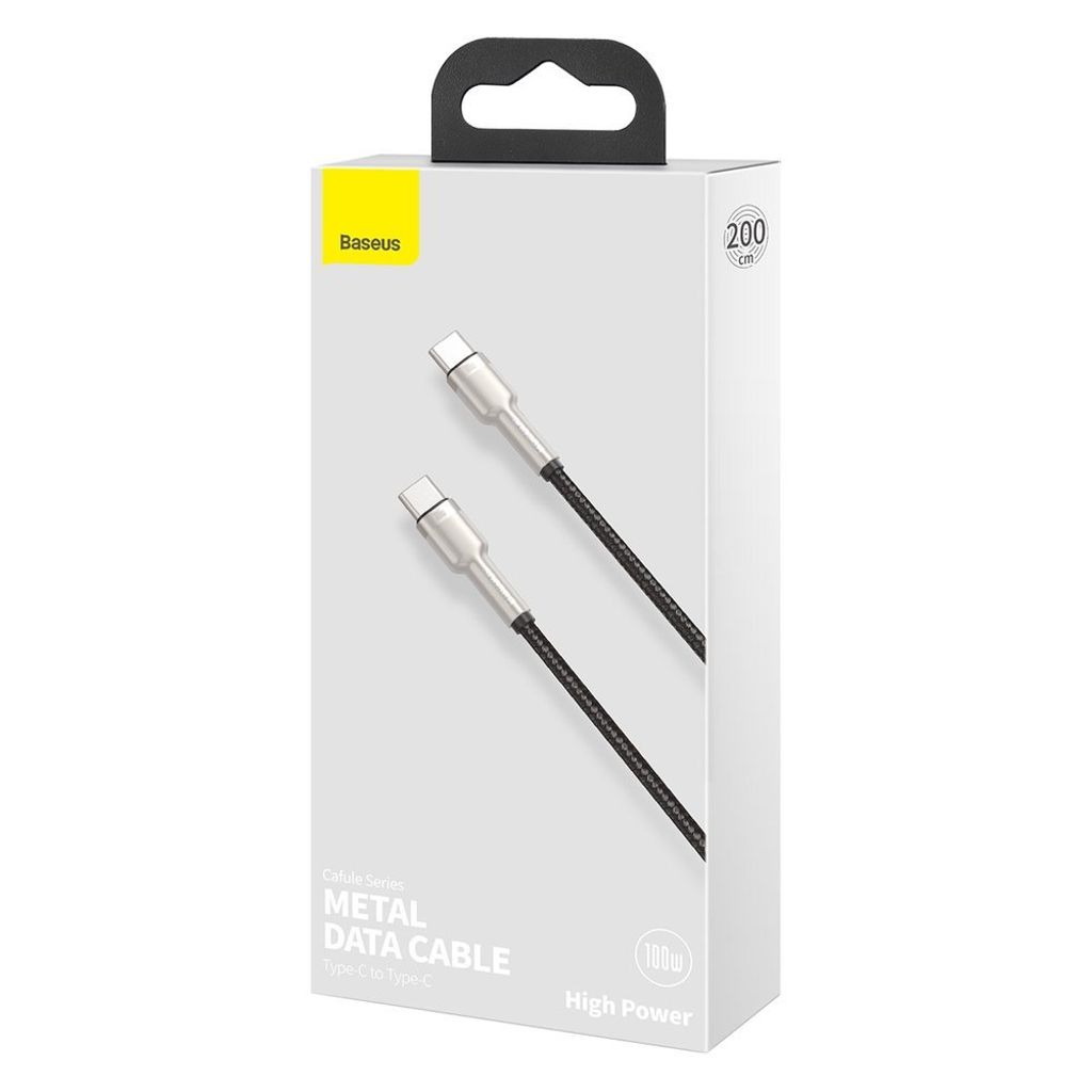 Baseus Cafule Series Metal USB-C / USB-C kabel 100W 2m svart