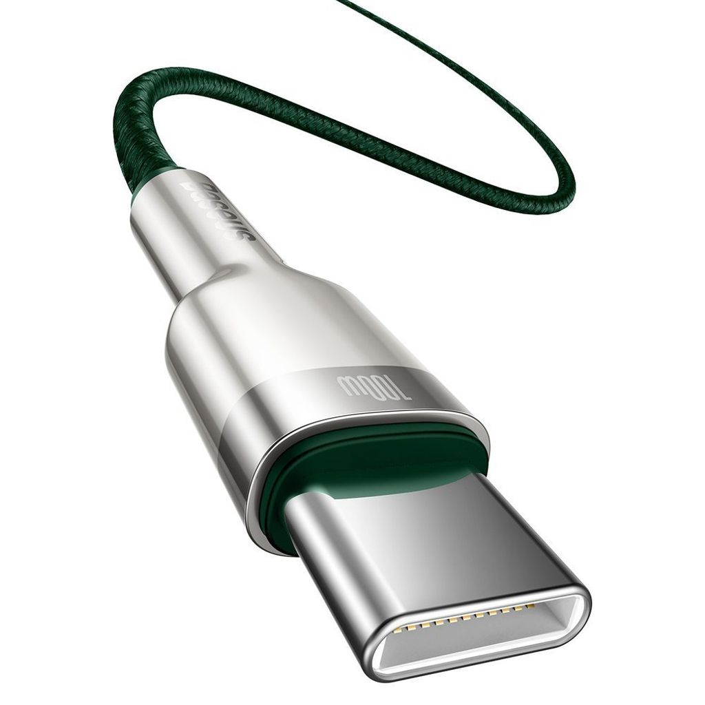 Baseus Cafule Series Metal USB-C til USB-C kabel 100W 2 meter – Grøn