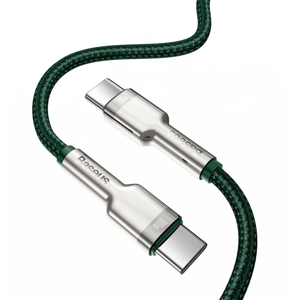 Baseus Cafule Series Metal USB-C til USB-C kabel 100W 2 meter – Grøn