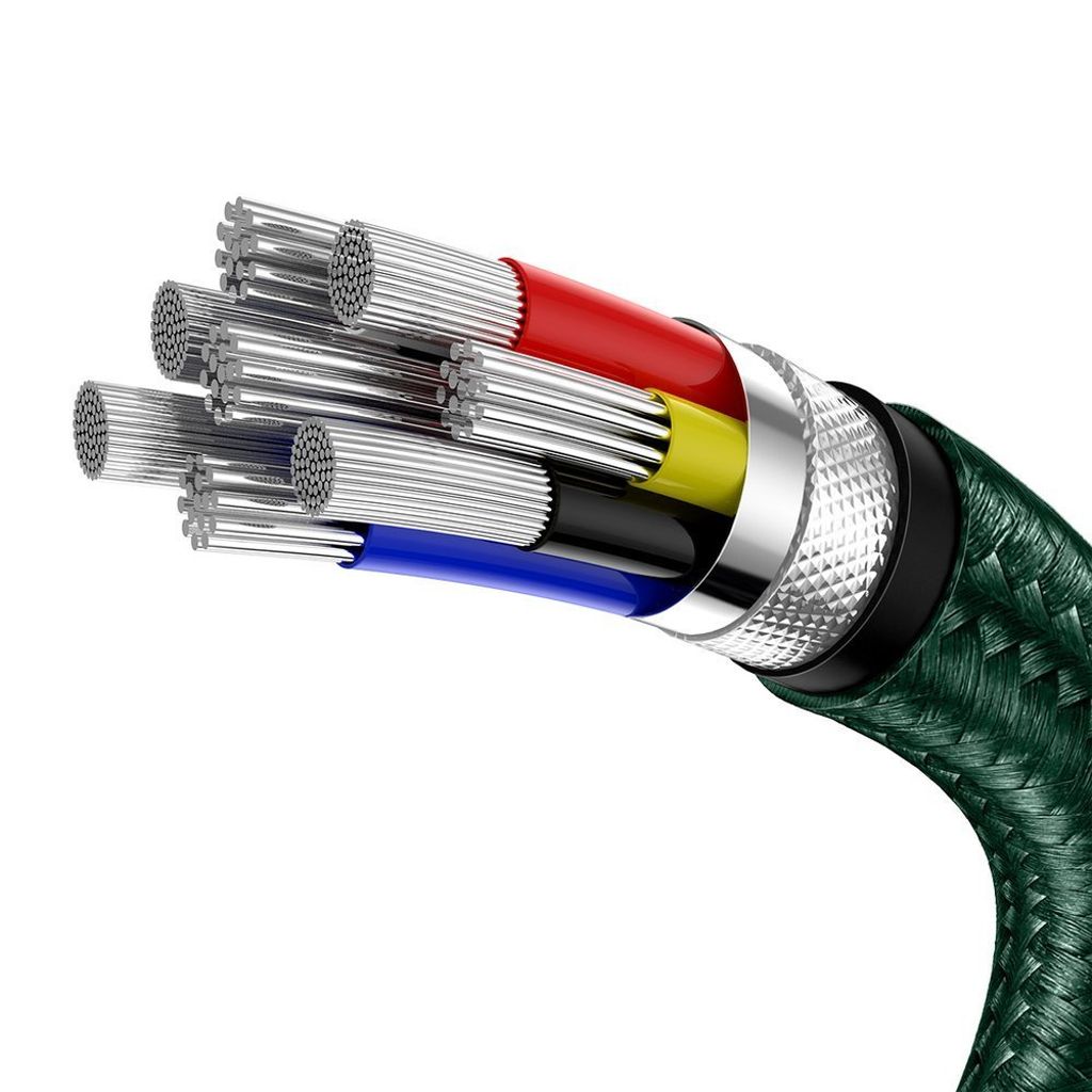 Baseus Cafule Series Metal USB-C til USB-C kabel 100W 2 meter – Grøn