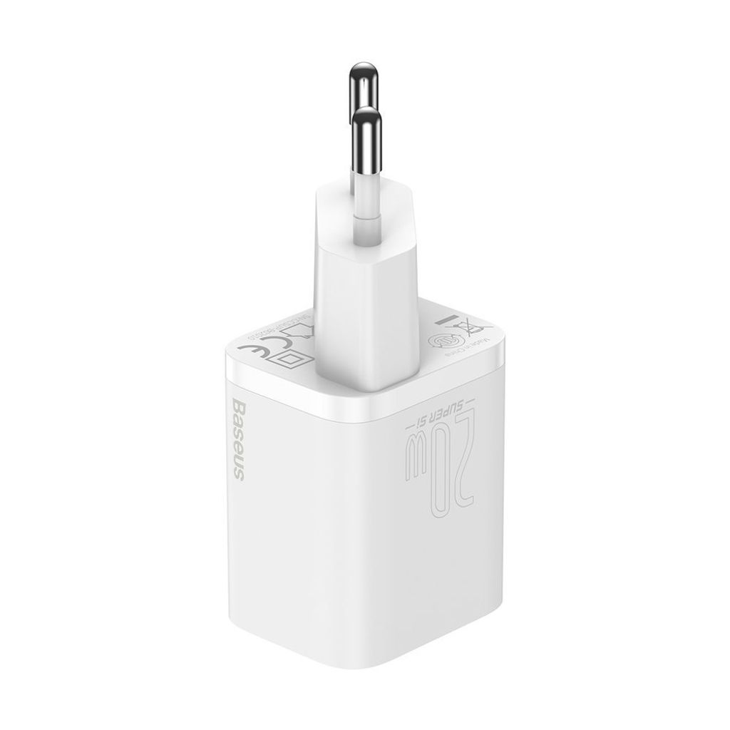 Baseus Super Si 1C pikalaturi USB C 20W + USB C - Lightning kaapeli 1 m valkoinen