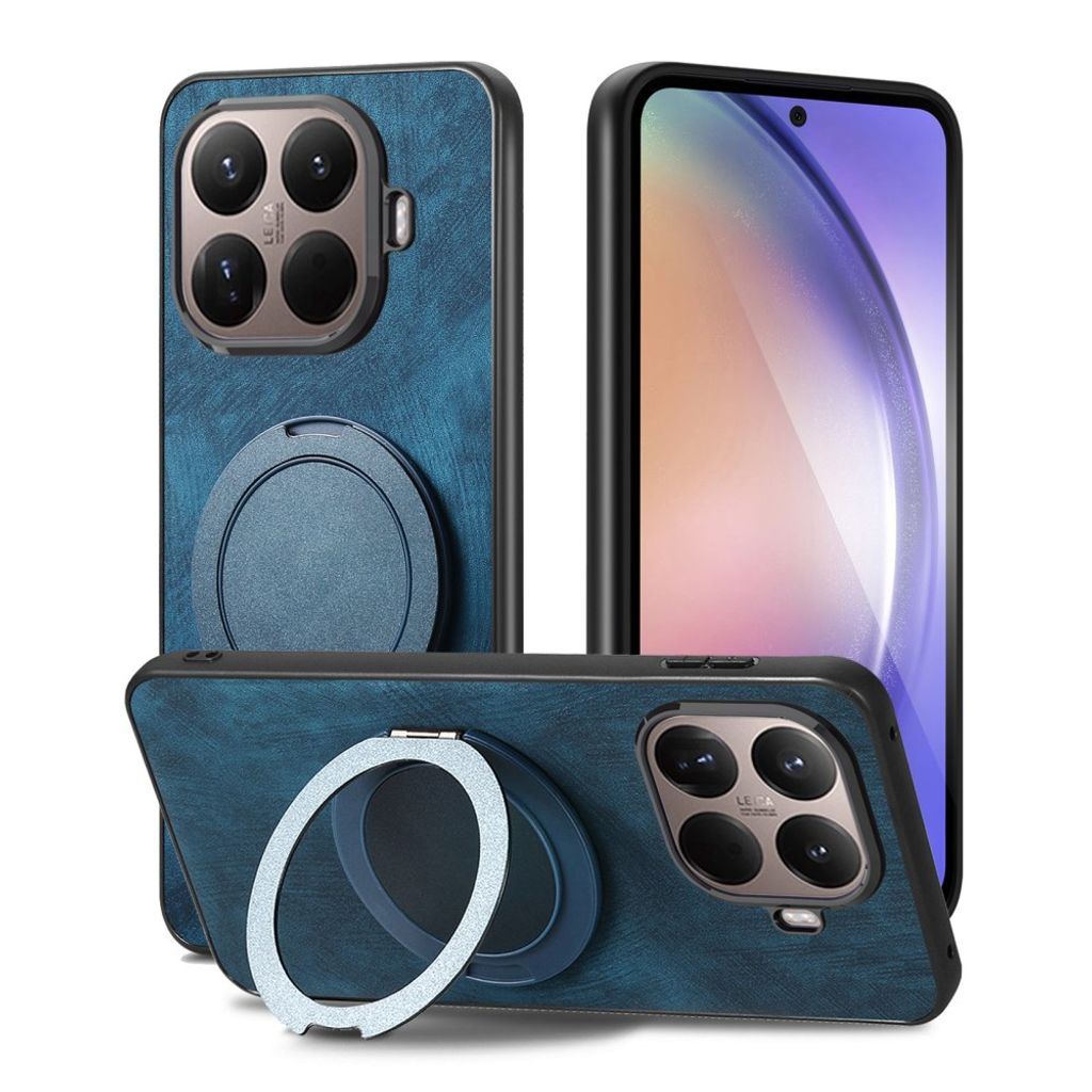 Xiaomi 17T Skal i PU-läder med ringstativ - Blå