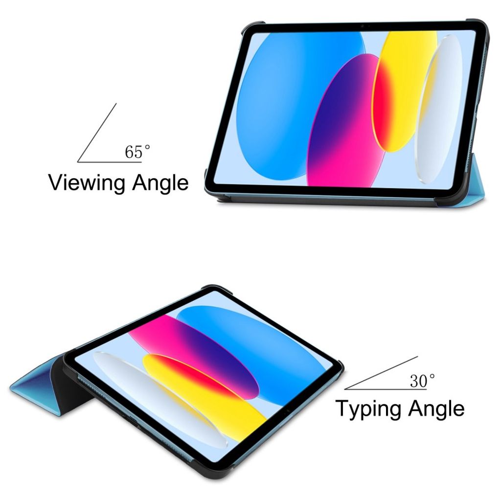 iPad A16 11" 2025/10.9" 2024 Tri-fold flip cover i kunstlæder - Blå