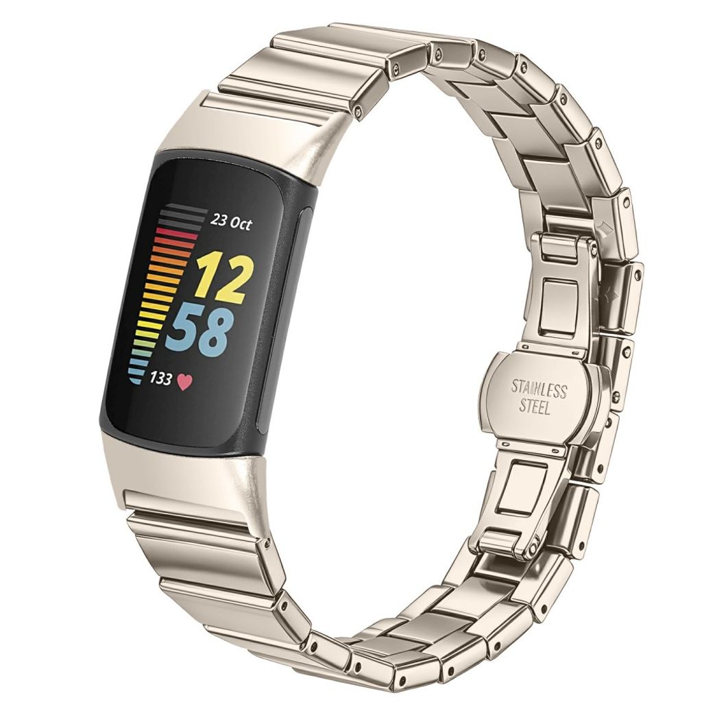 Fitbit Charge 6 / Charge 5 Urrem Rustfrit Stål – Sølv