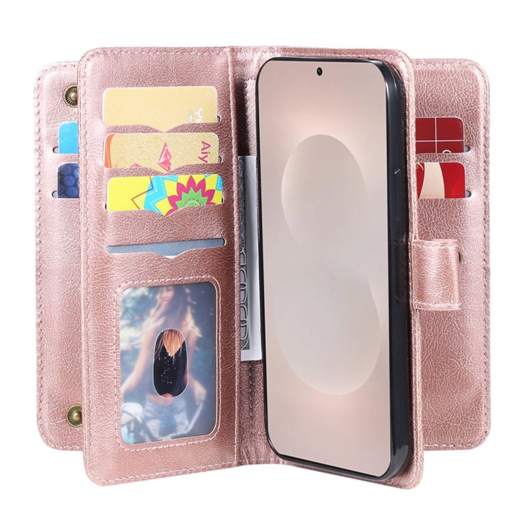 Samsung Galaxy S26 Edge Fodral med 10 Kortfack - Roséguld