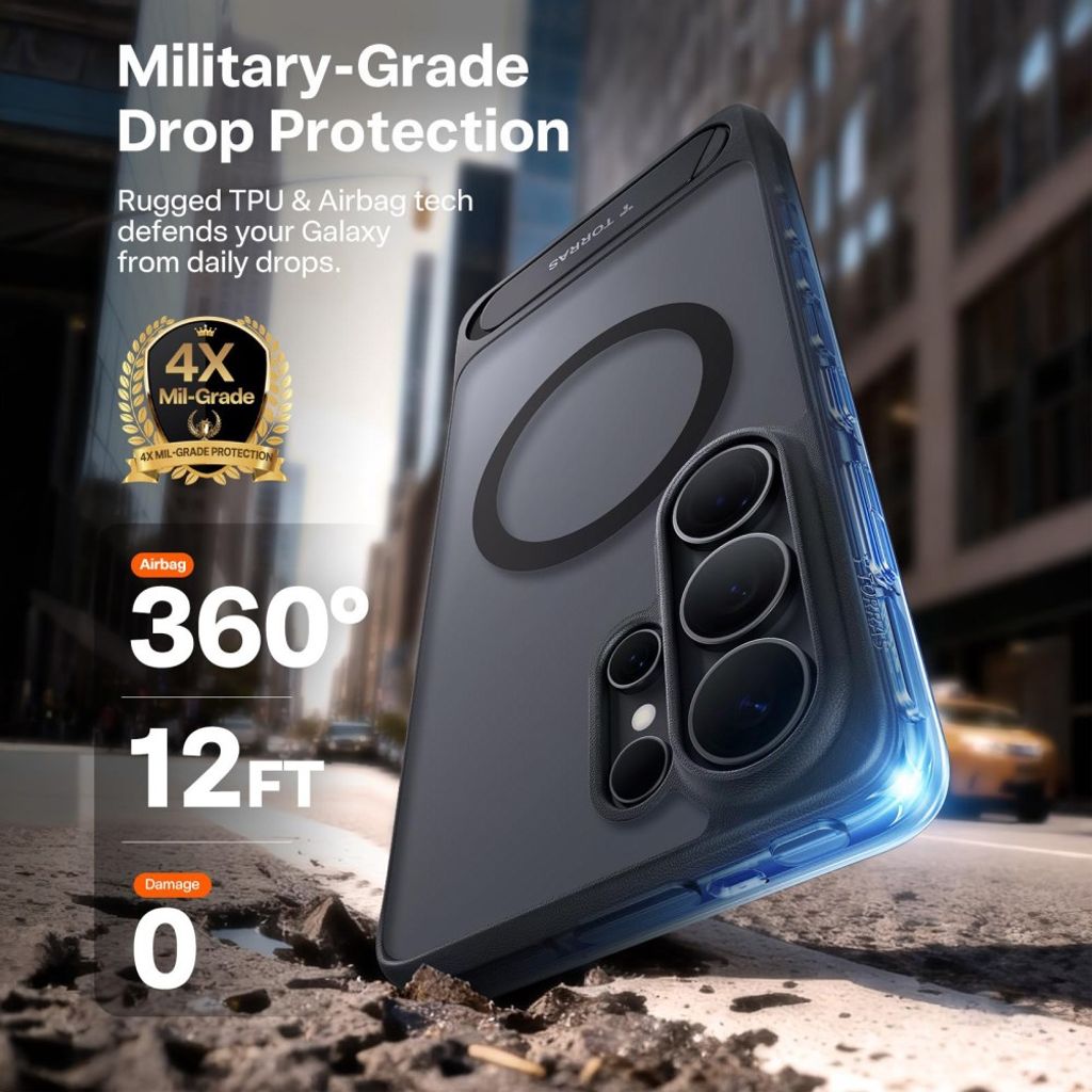 DRY Samsung Galaxy S26 Ultra MagSafe -kuori jalustalla - musta