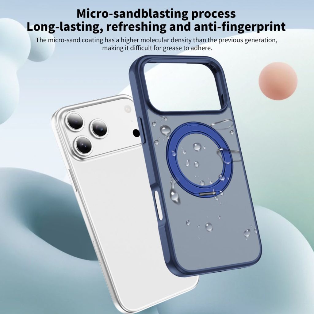 iPhone 18 Pro/17 Pro MagSafe Deksel med ringstøtte - Blå