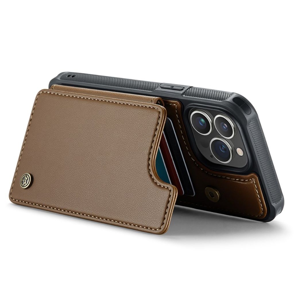 iPhone 13 Pro Max Kuori CASEME C22 RFID-estävä Lompakkokuori - Ruskea