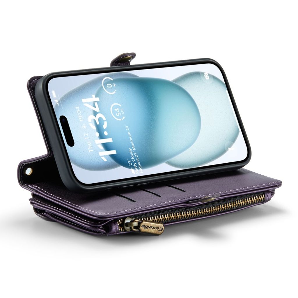 CASEME iPhone 15 Plus Etui med 10 Kortplads - Lilla