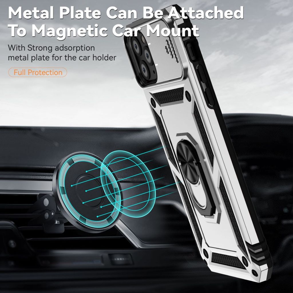 iPhone 11 Pro Cover med Ringholder - Sølv