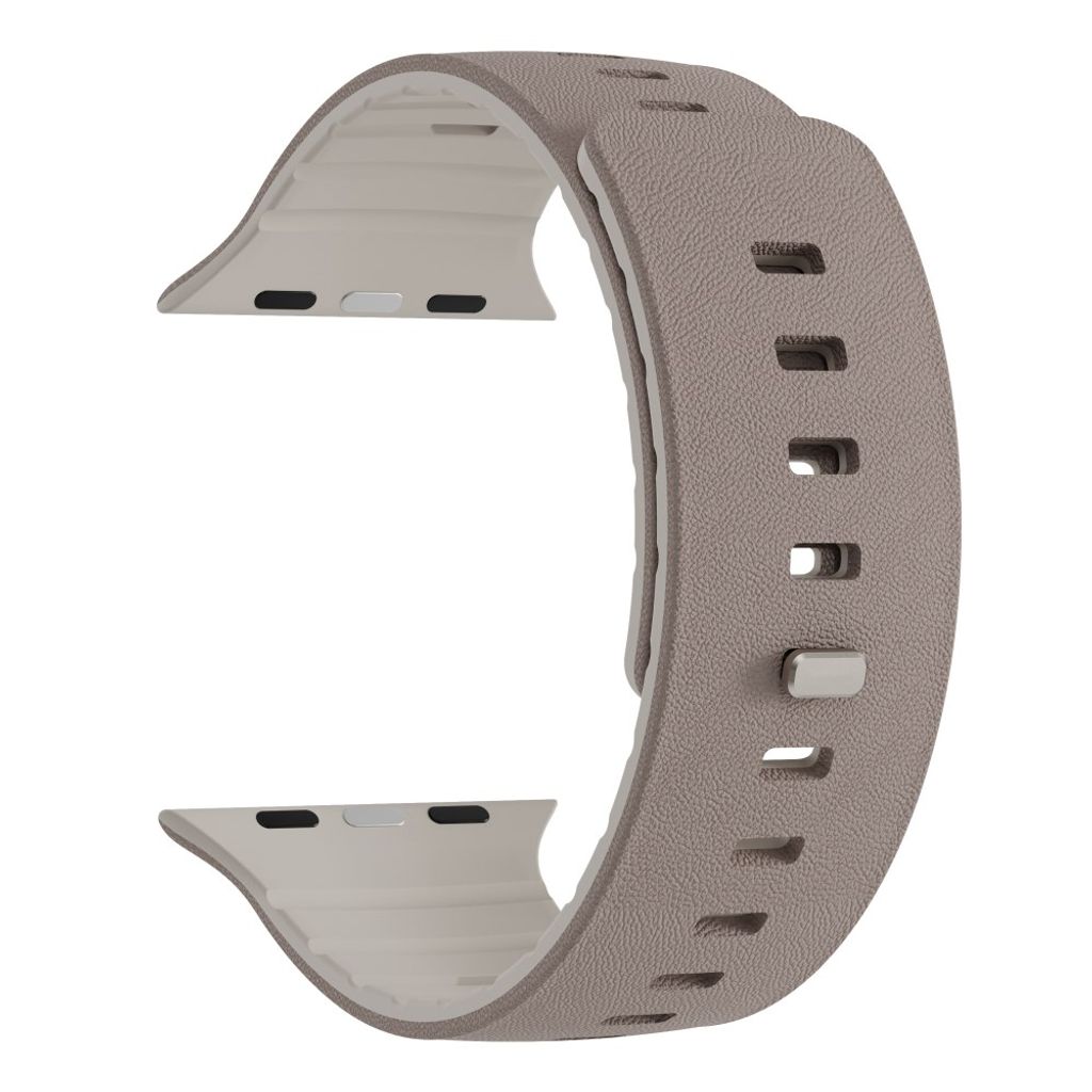 Apple Watch 42/41/40/38mm Klockarmband i texturerat silikon - Grå/Vit