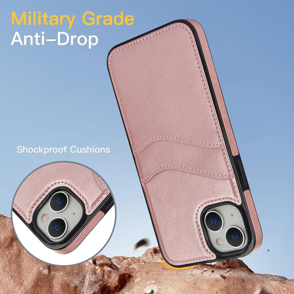 iPhone 13 mini Case with Card Holder – Rose Gold