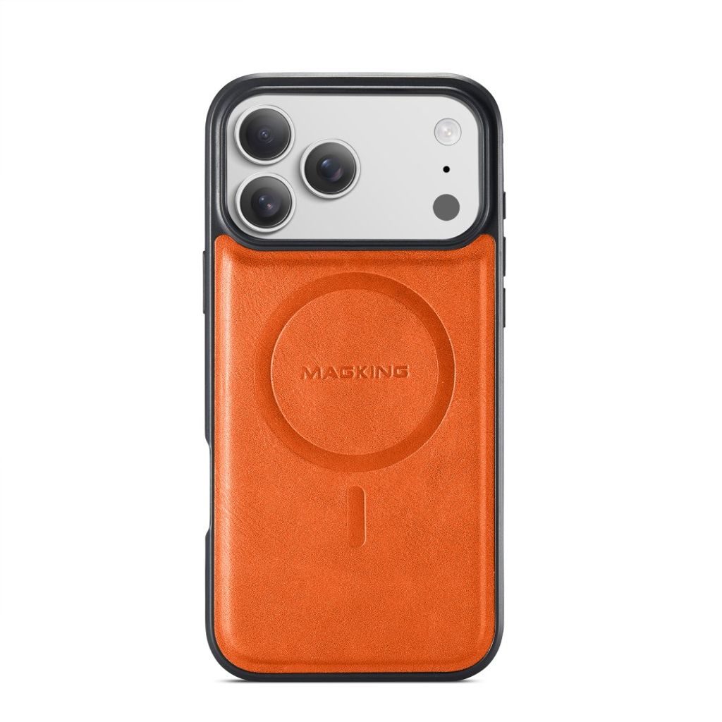 MAGKING K1 iPhone 18 Pro / 17 Pro MagSafe Skal i PU-läder - Orange