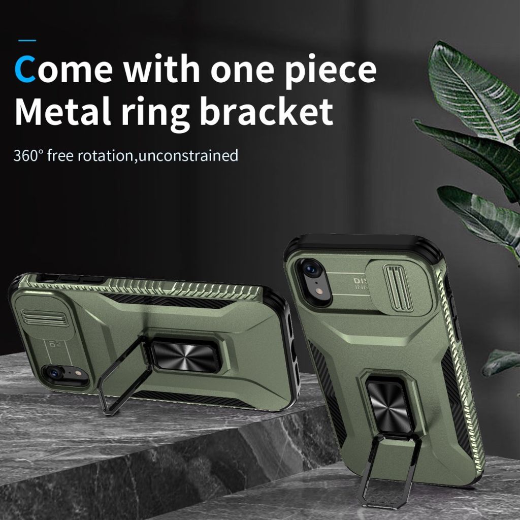 iPhone XR Skal Magnetisk Stativring - Grön