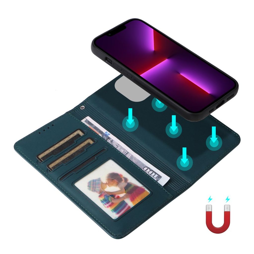 BETOPNICE iPhone 13 Pro Max Irrotettava PU-nahka Lompakkokotelo – Sininen