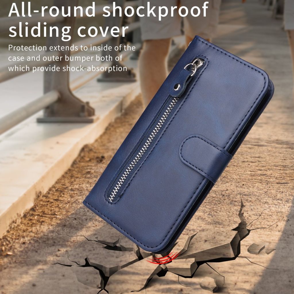 Motorola Moto G86 Power 5G etc. Cover with Zipper Pocket - Blue