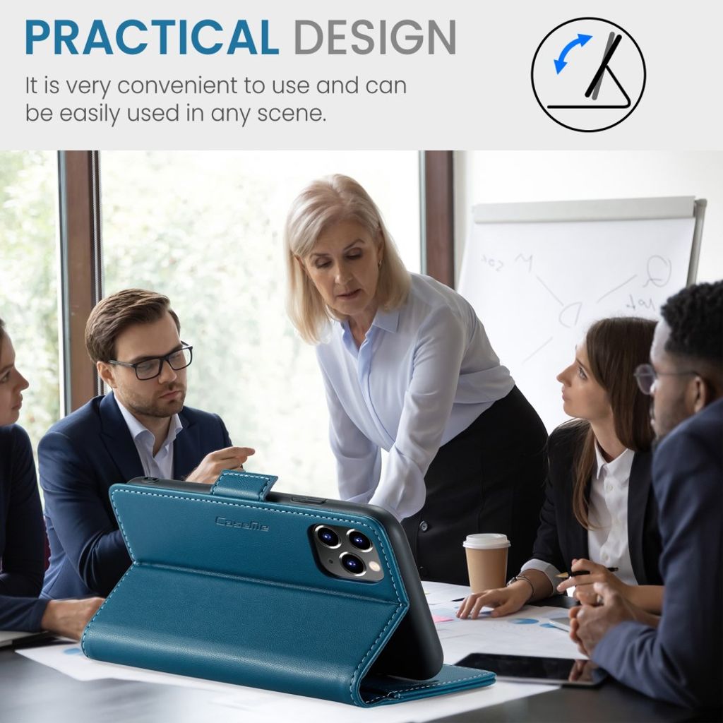 CASEME iPhone 11 Pro Max Plånboksfodral RFID-blockerande – Blå