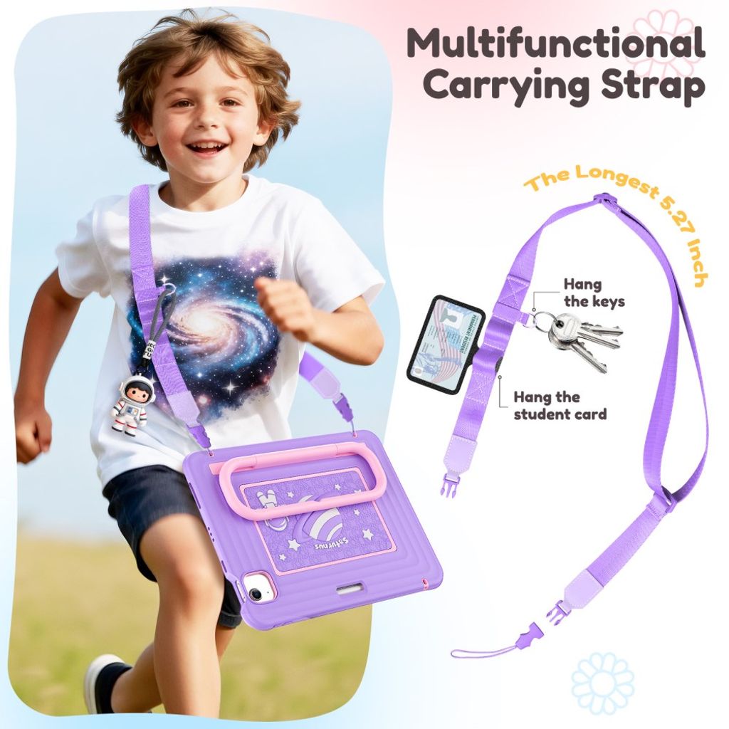 Lasten kuori jalustalla iPad Airille/Prolle 11" - violetti