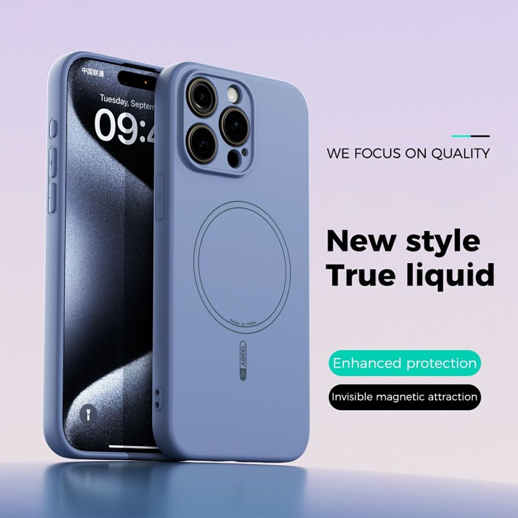ABEEL iPhone 13 Pro Max MagSafe-yhteensopiva Silikonikuori - Sininen