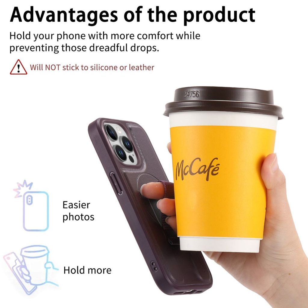 CASENEO iPhone 14 Pro Max MagSafe Skal med handgrepp – Lila