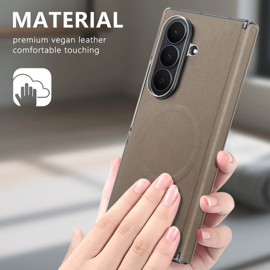 Samsung Galaxy Z Fold8 Ultra MagSafe Kuori PU-nahkaa - Beige