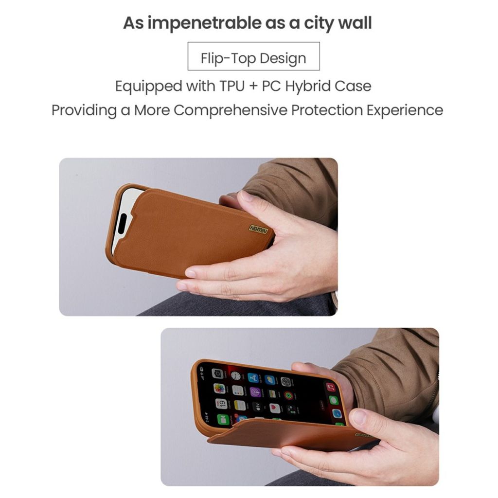 NILLKIN iPhone 18 Pro/17 Pro Kotelo Korttipaikoilla PU-nahka – Musta