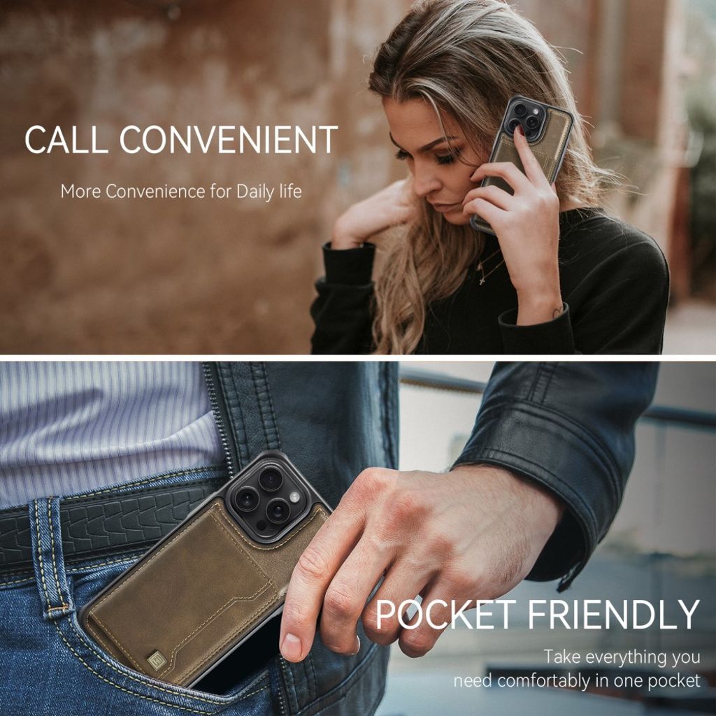 AUTSPACE iPhone 12 Pro Max Cover med Kortplads - Brun