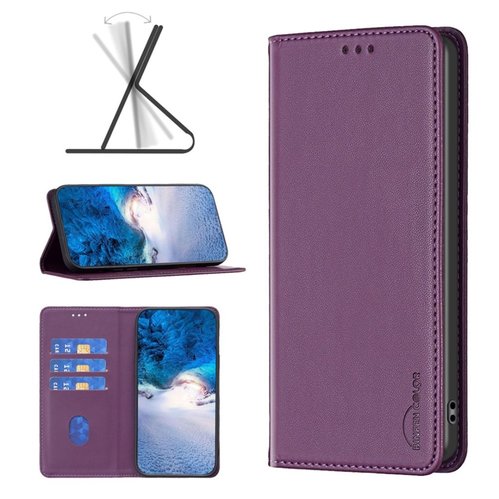BINFEN COLOR iPhone 16 Plus Wallet Cover Magnetic – Dark Purple