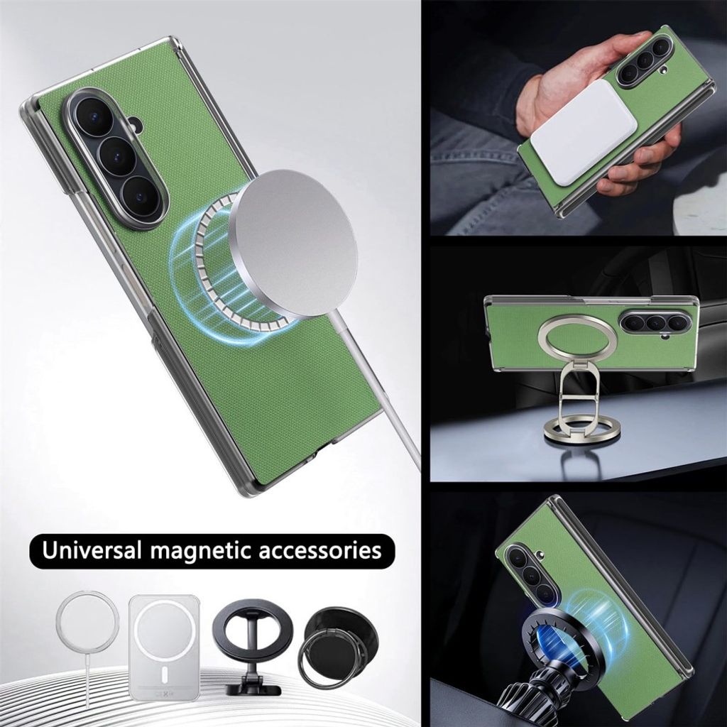 Samsung Galaxy Z Fold8 Ultra MagSafe Kuori PU-nahkaa - Vihreä