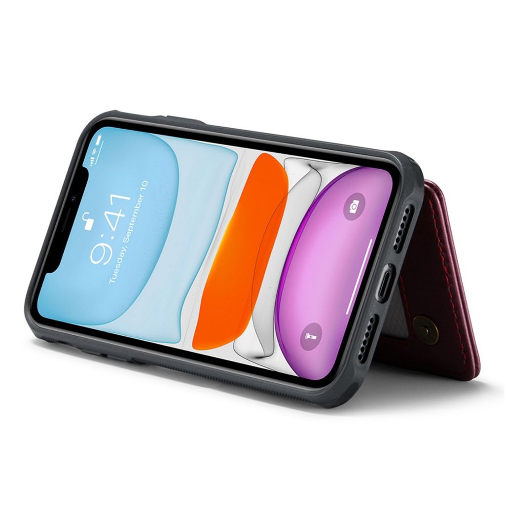 CASEME iPhone 11 Kuori 5 Korttipaikka - Punainen